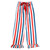 Full-Length Ruffled PJ Set with Velvet Tie - Red, White + Blue Stripe