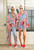 Full-Length Ruffled PJ Set with Velvet Tie - Red, White + Blue Stripe