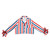 Long Sleeve Cropped Ruffled Top + Ruffled Short PJ Set with Velvet Ties - Red, White + Blue Stripe