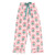 Cropped Ruffled Top + Ruffled Pant PJ Set with Velvet Ties - Pink Stripes + Doily Trees