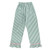 Full-Length Ruffled PJ Set - Ivory + Green Stripes with Pink Rick Rack Trim