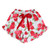 Long Sleeve Ruffled Top + Ruffled Short PJ Set with Velvet Tie - Blue Gingham + Red Roses
