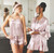 Ruffled Satin Robe - Dusty Rose + Cotton Blossoms