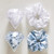 Large Diamond Ornament Satin Rhinestone Scrunchie - White