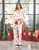 Cropped + Ruffled Pant PJ Set with Velvet Ties - Ivory + Candy Canes