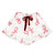 Cropped + Ruffled Short PJ Set With Velvet Ties - Ivory + Candy Canes