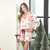 Cropped + Ruffled Short PJ Set With Velvet Ties - Ivory + Candy Canes