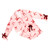 Cropped Ruffled Top + Ruffled Short PJ Set With Velvet Ties - Blush + Striped Bows