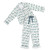 Full-Length Ruffle PJ Set With Velvet Tie - Ivory + Forest Green FALALA