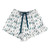 Cropped + Ruffled Short PJ Set With Velvet Ties - Ivory + Forest Green FALALA