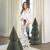 Full-Length Ruffle PJ Set With Velvet Tie - White + Mistletoe