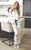 Full-Length Ruffle PJ Set With Velvet Tie - White + Holiday Drinks