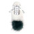 Plush Pom Pom Slippers - Ivory + Forest Green Pom Pom 