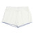 Bamboo Short Sleeve Top + Square Short PJ Set with Whip Stitch - White + Spa Blue