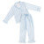 Full-Length Ruffle PJ Set With Velvet Tie - White + Spa Blue Cabana Stripe