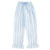 Full-Length Ruffle PJ Set With Velvet Tie - White + Spa Blue Cabana Stripe