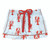 Long Sleeve Top + Square Short PJ Set with Velvet Tie - Blue Stripes + Lobsters