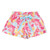 Short Sleeve Top + Square Short PJ Set with Velvet Tie - Blue + Rose Floral