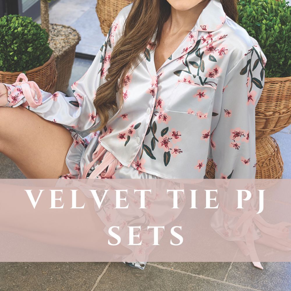 SHOP VELVET TIE PJ SETS