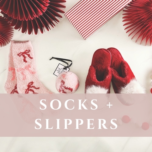 SHOP SOCKS + SLIPPERS
