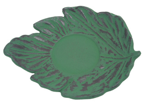 Green Maple Leaf Cast Iron Saucer