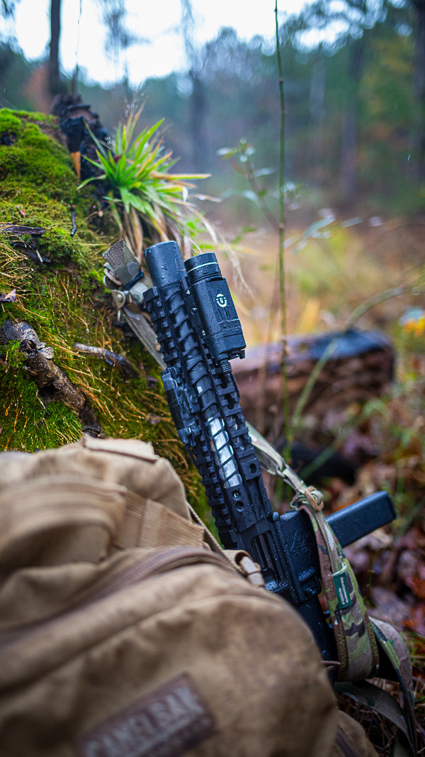 Novox Research X-SD AR9 closeup, with Camelbak BFM