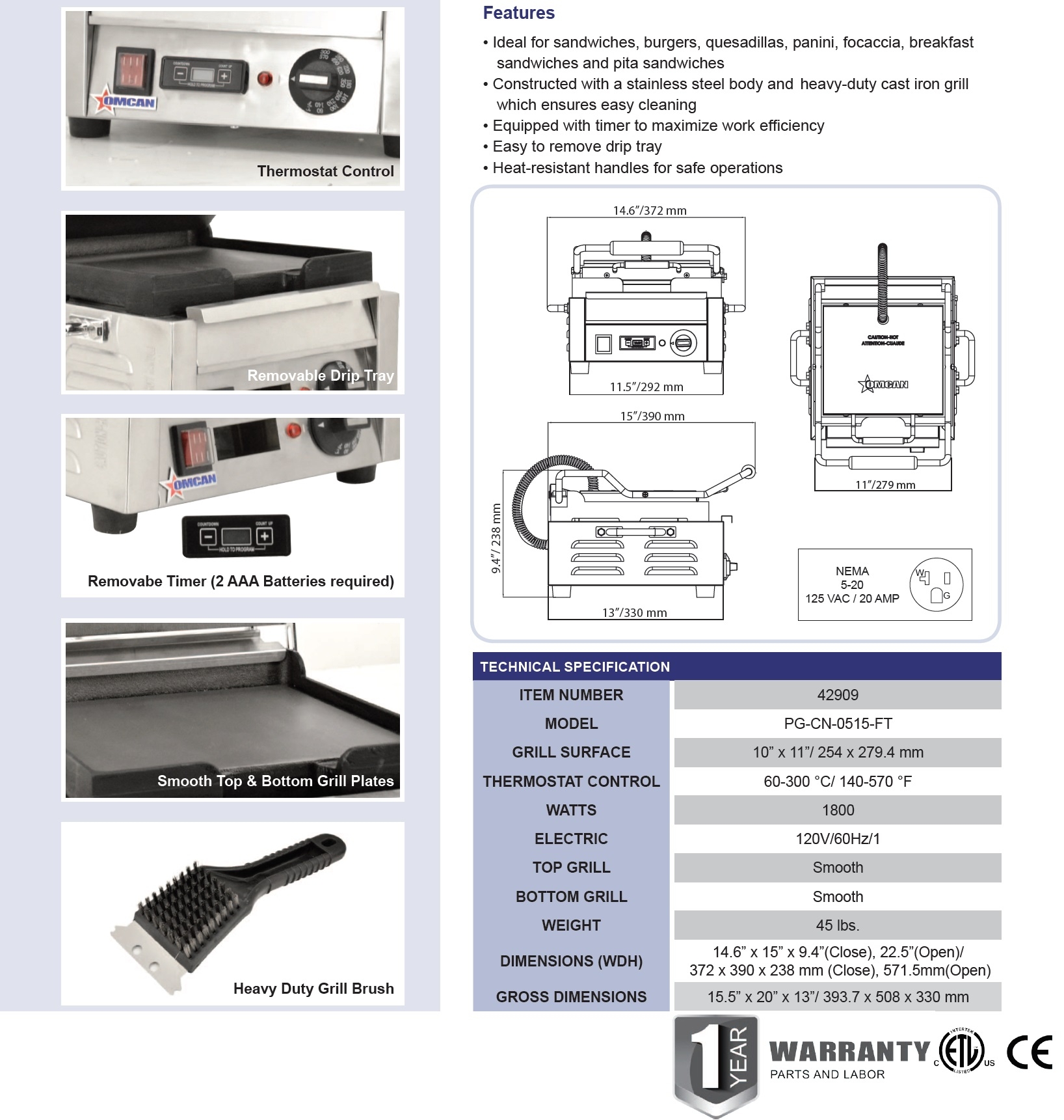 Omcan 42909