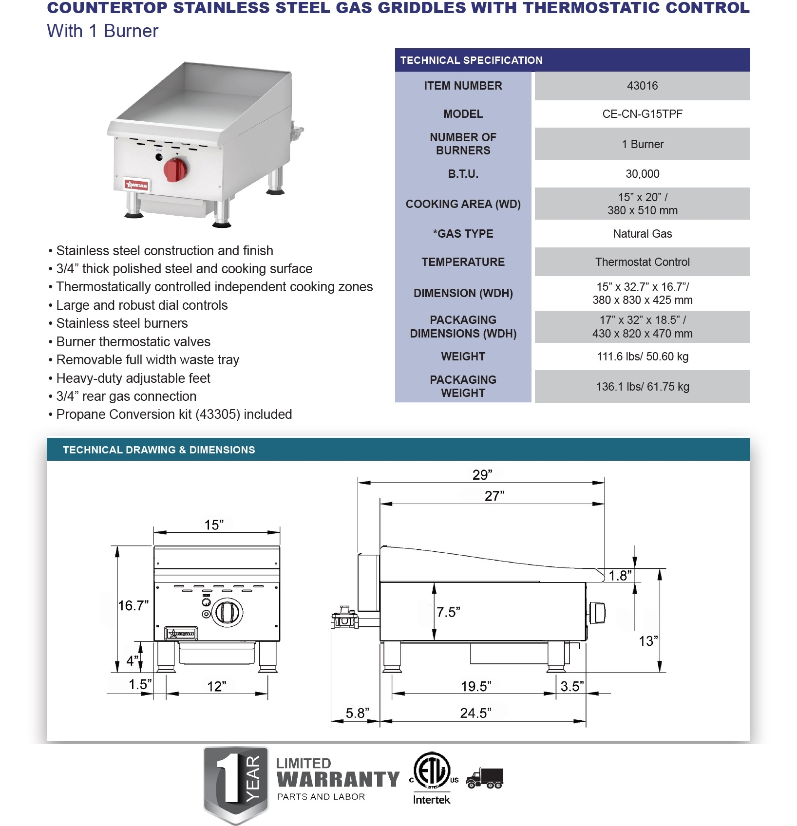 Omcan 43016