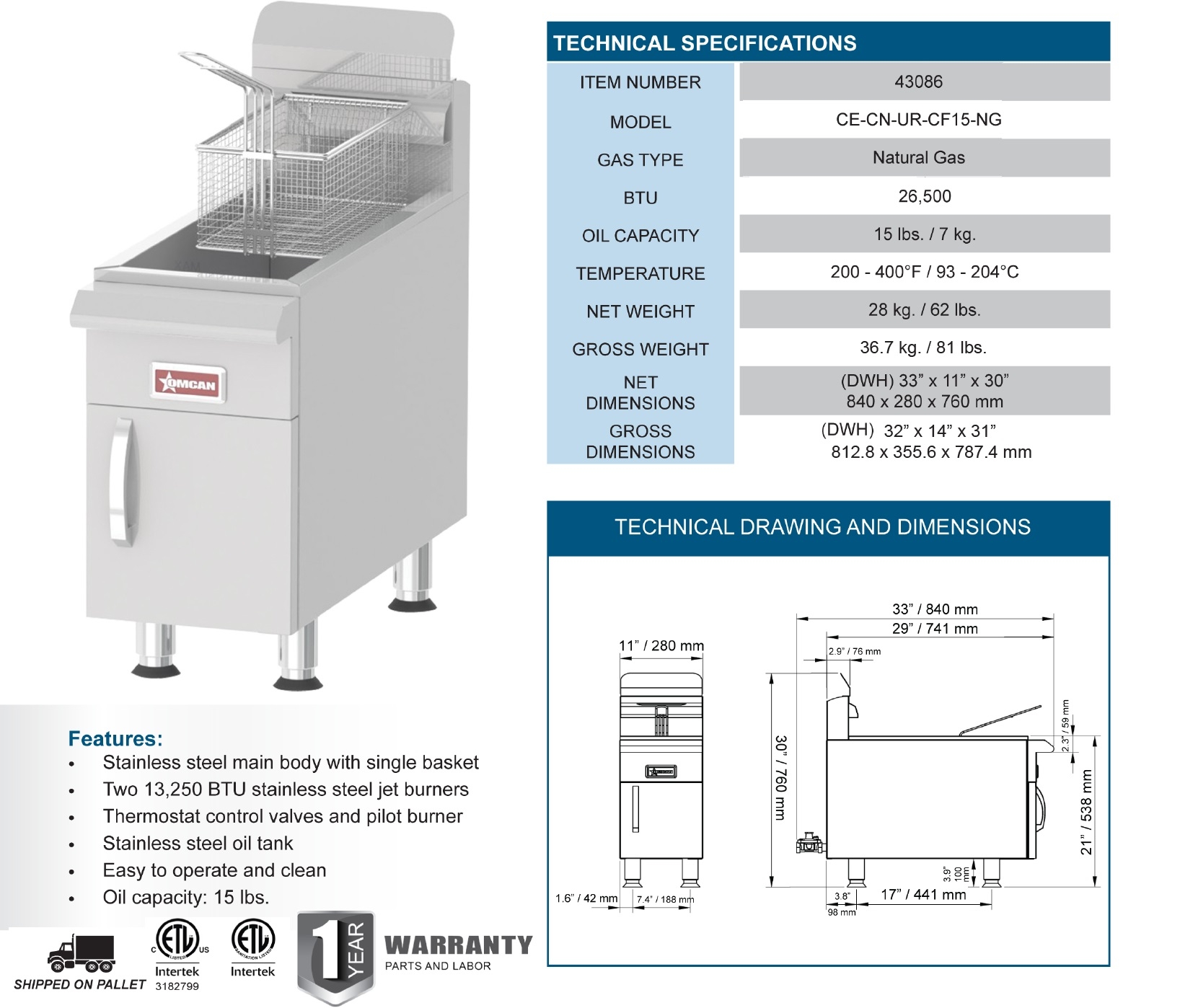 Omcan 43086