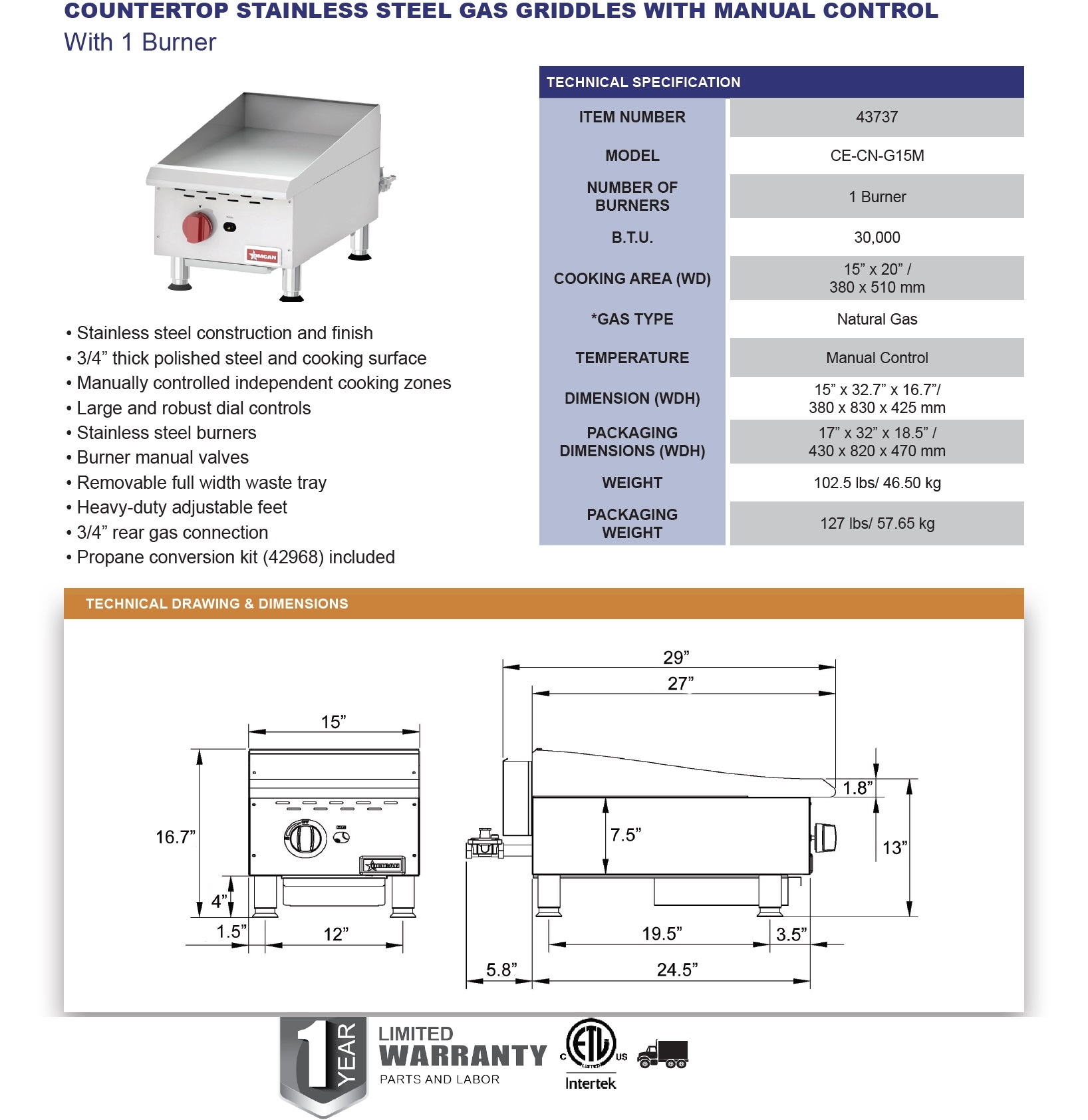 Omcan 43737