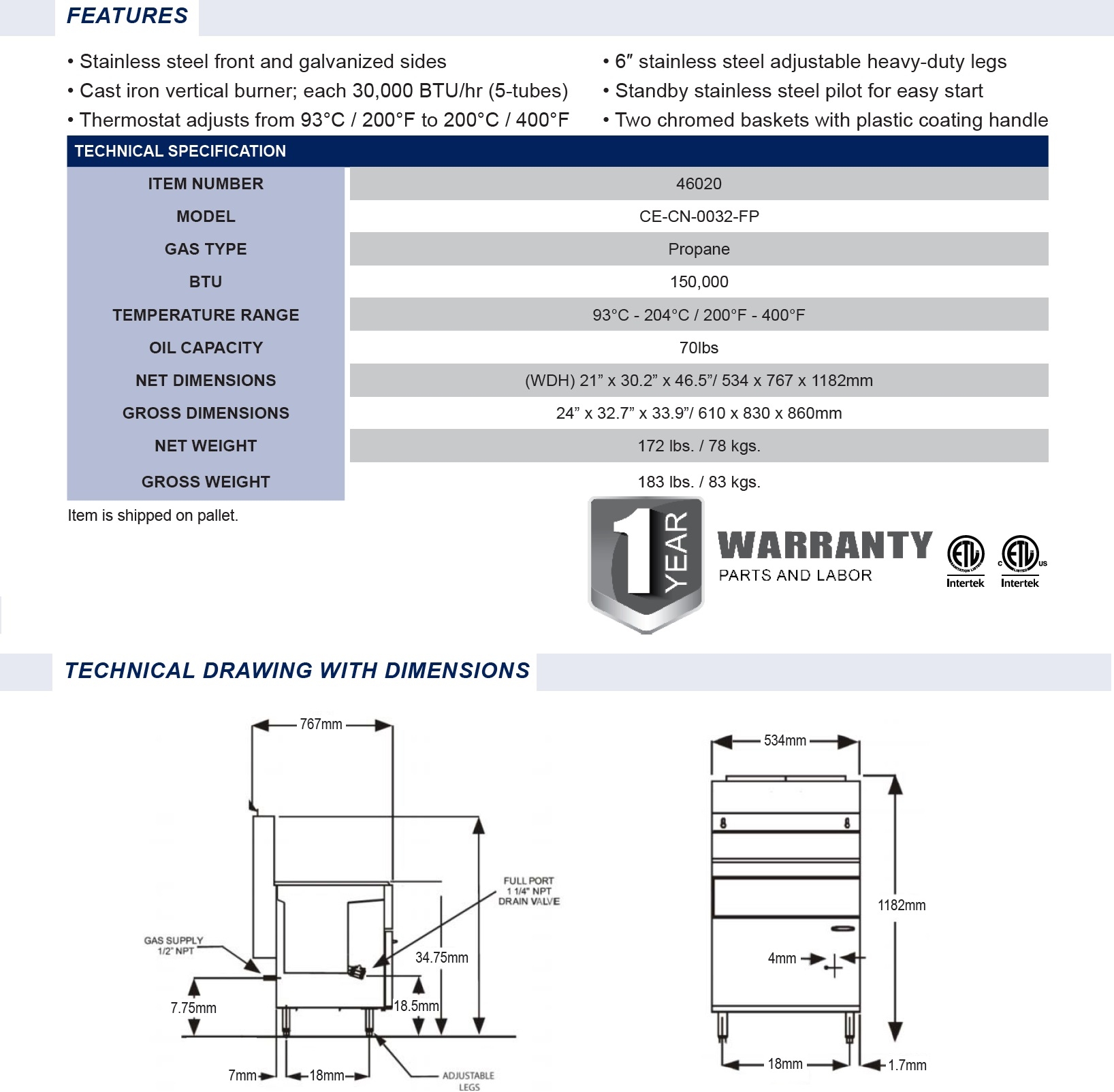 Omcan 46020