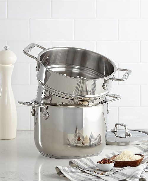 AllClad 6QT Stainless Steel Pasta Pot with Insert E414S664 (DISCONTINUED)