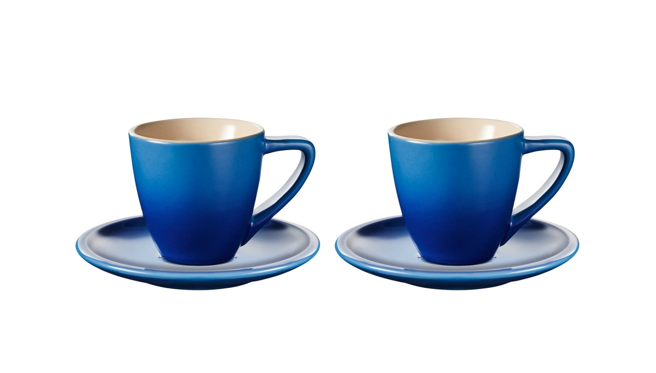 Le Creuset Cappuccino Cups and Saucers, Set of 4