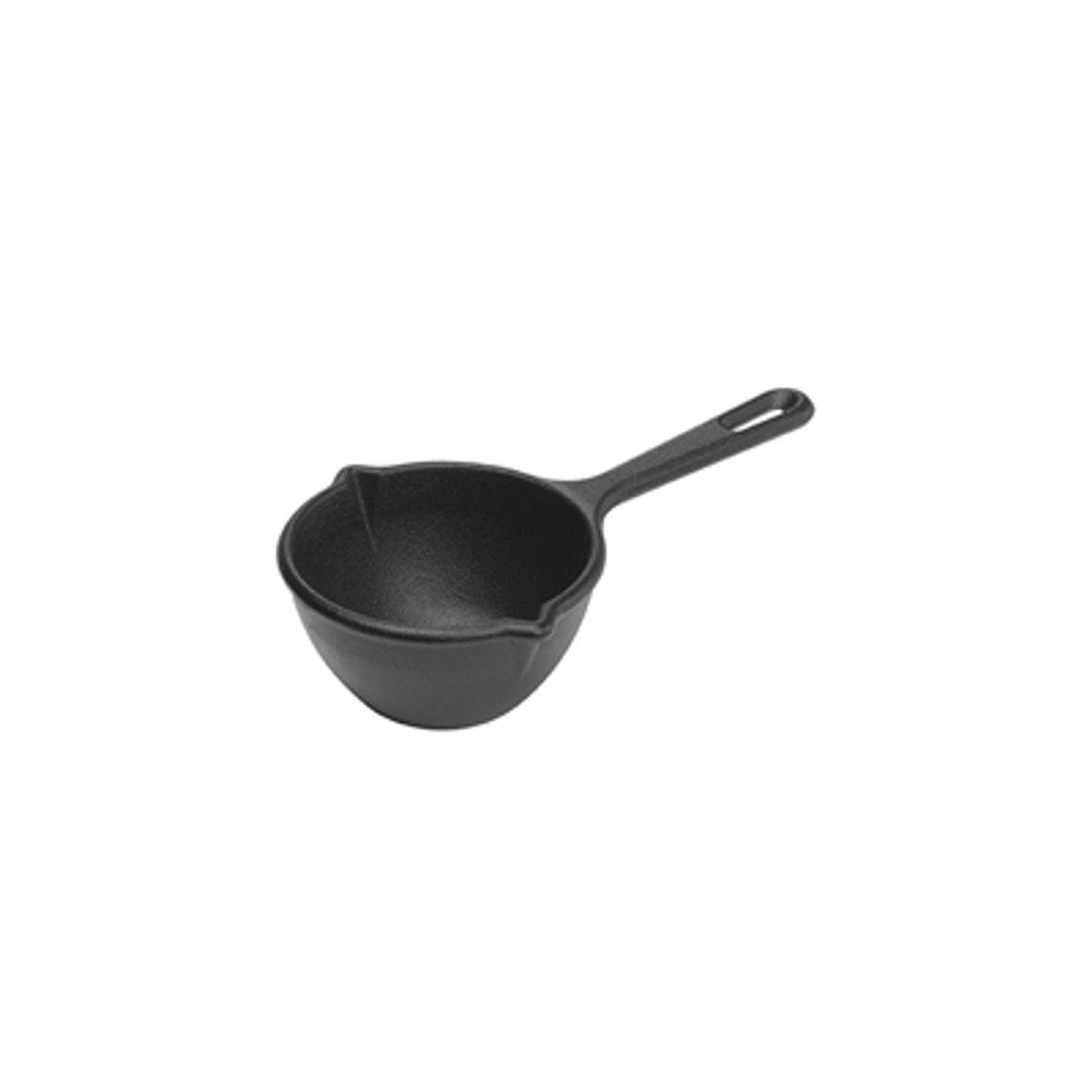 Lodge Seasoned Cast Iron Sauce Pot with Silicone Brush, 15-Oz.