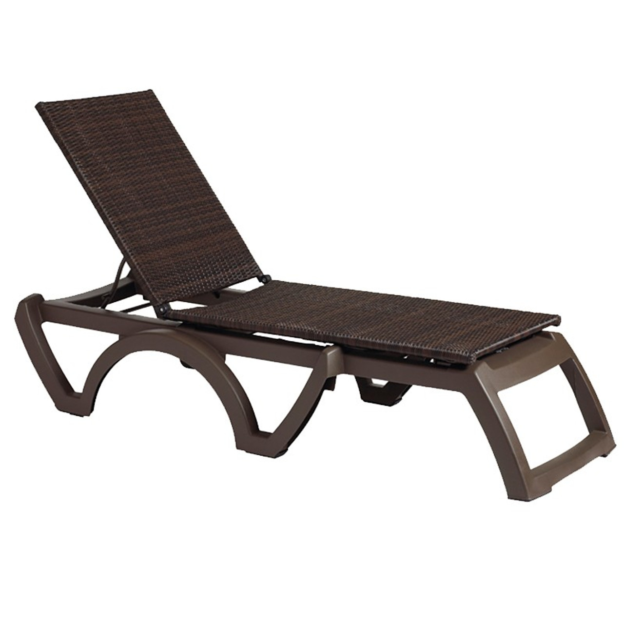 Grosfillex - Java Chaise Lounge Bronze Weave With Bronze Frame Stackable Chaise Lounge (2 Pack)