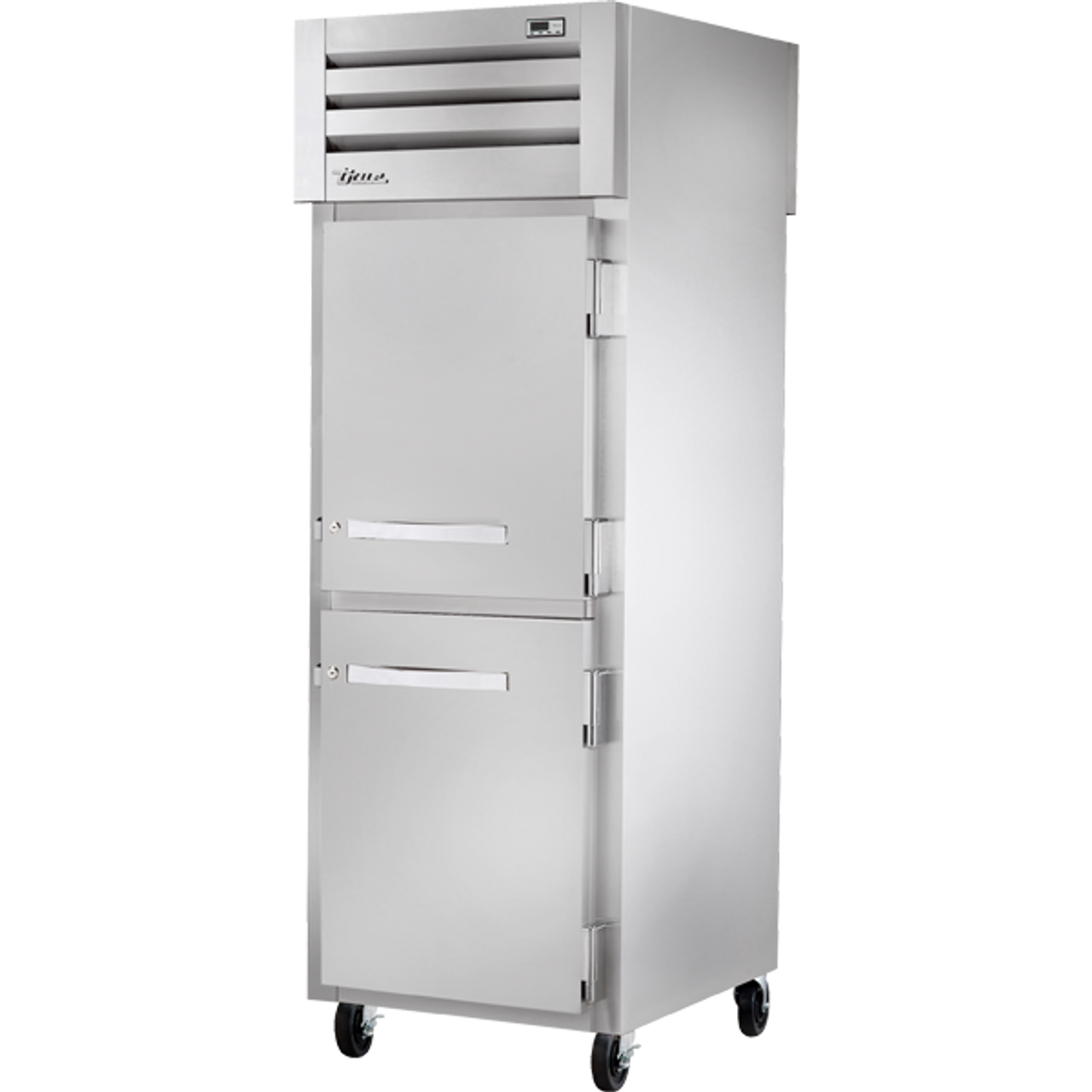 True - Spec Series 27.5" Stainless Steel Pass-Thru Refrigerator w/ Solid Half Front/Solid Rear Swing Doors - STA1RPT-2HS-1S-HC