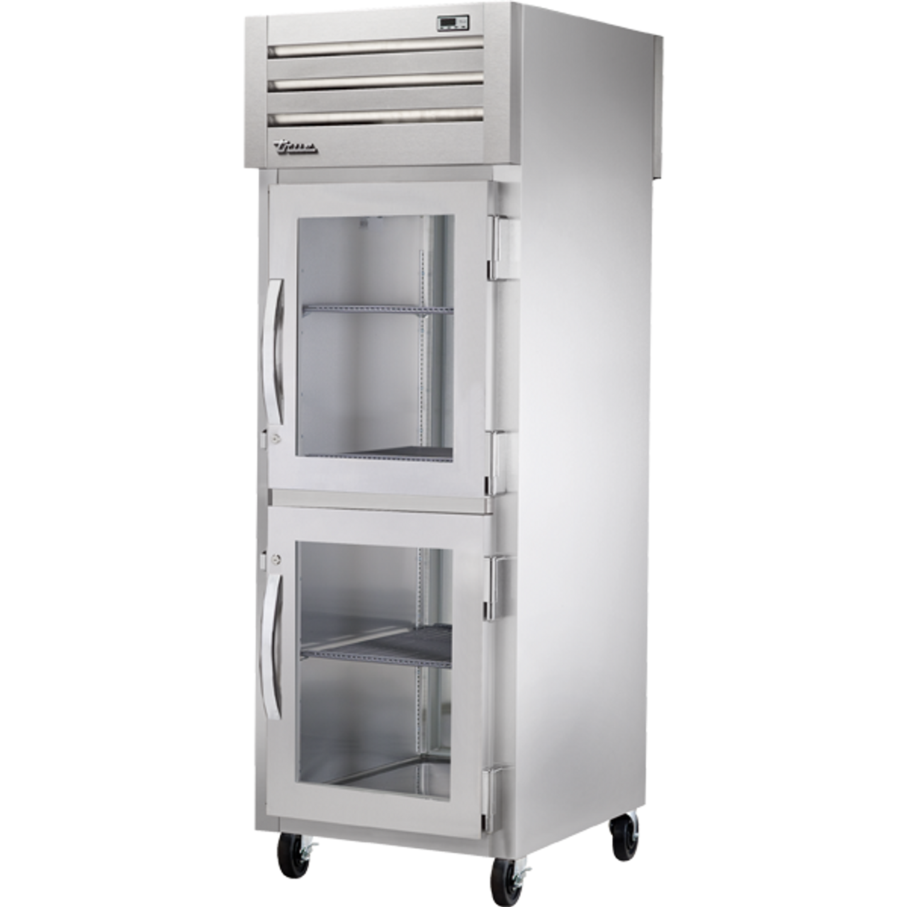 True - Spec Series 27.5" Pass-Thru Half Glass Front/Solid Rear Door Refrigerator - STR1RPT-2HG-1S-HC