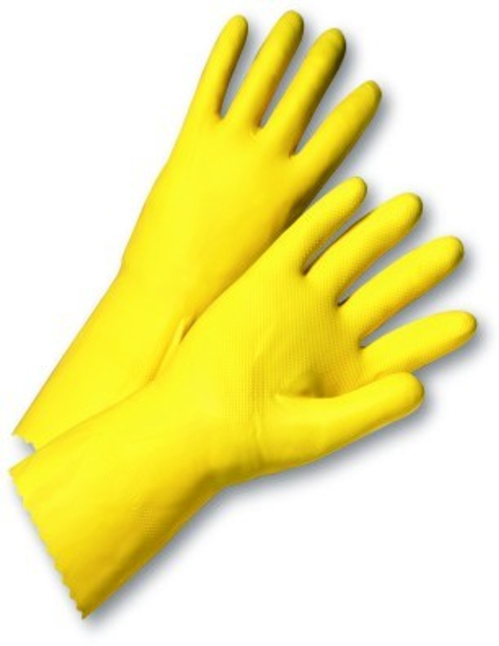 yellow dishwashing gloves