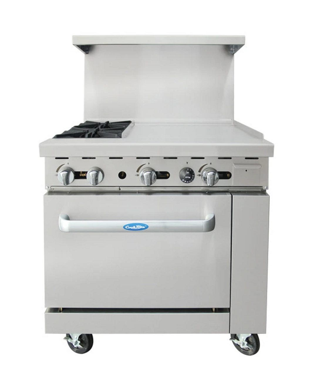 Atosa - 36" Liquid Propane Range w/ Open Burners & Right Griddle - AGR-2B24GR-LP