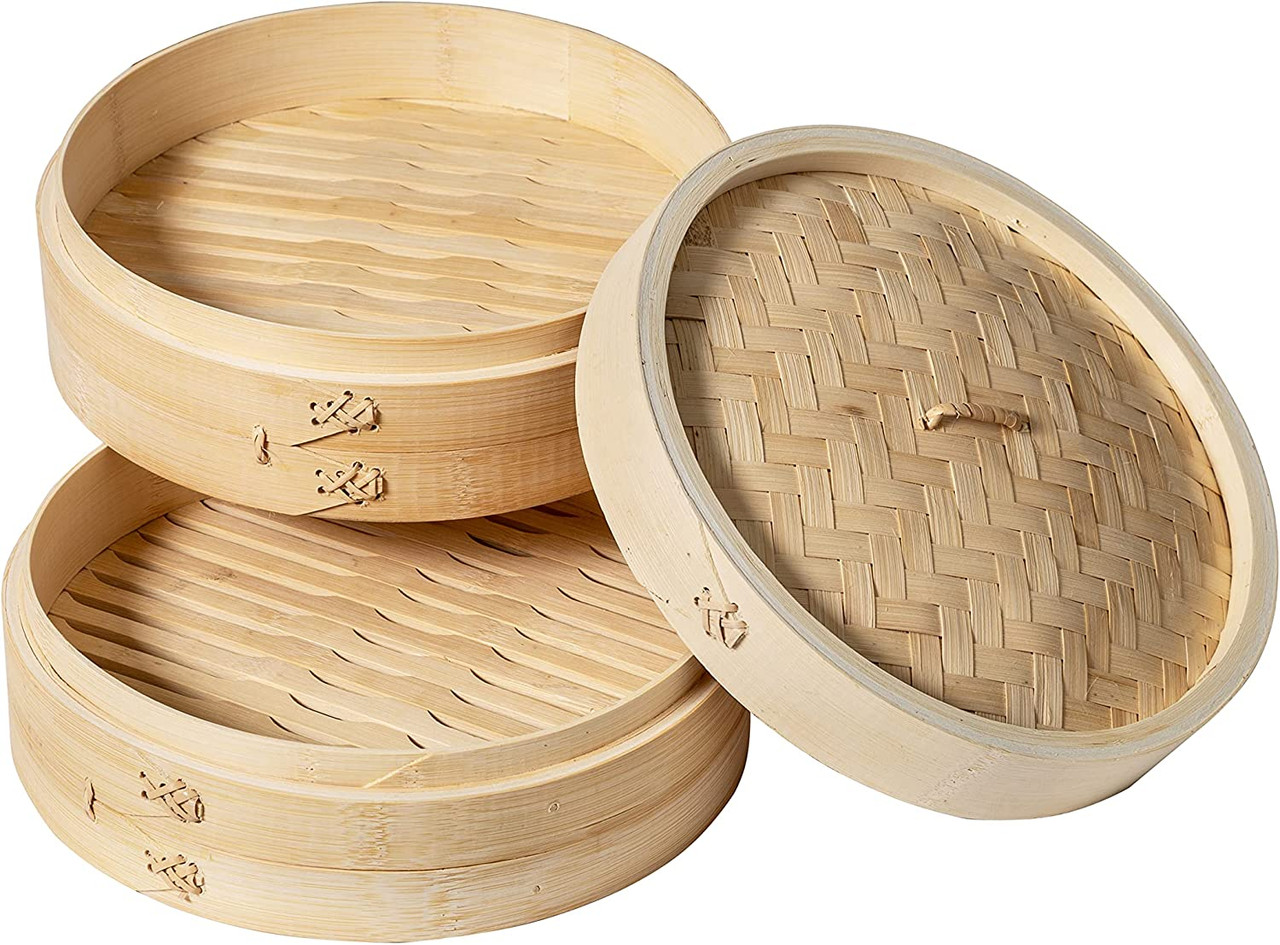 Joyce Chen 2-Tier Bamboo Steamer, 10-inch - Thumbnail 3