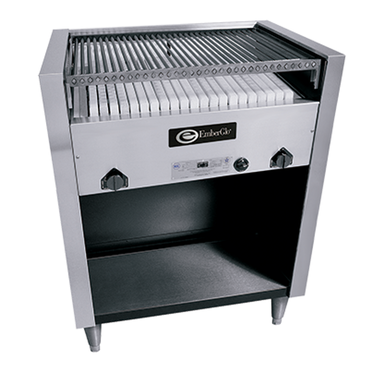 EmberGlo - 31F 36" Open Front Floor Standing Liquid Propane Charbroiler w/ Casters - 5120202-1