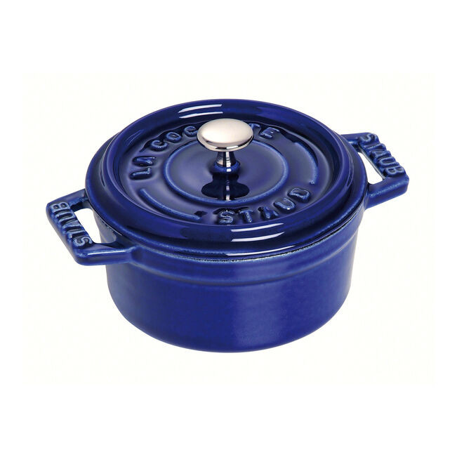 Staub L QT) Dark Blue Round Mini Cocotte