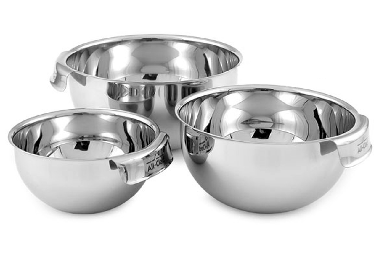 All-Clad - 3 Pc Stainless Steel Mixing Bowl Set - MBSET