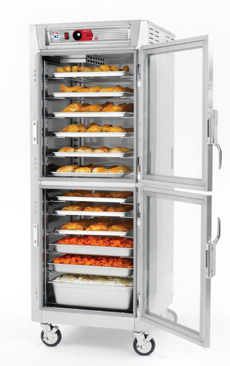 Metro - C5 8 Series Full Size Insulated Low Wattage Holding Cabinet with Clear Dutch Doors and Aluminum Lip Load Slides - C589L-SDC-L