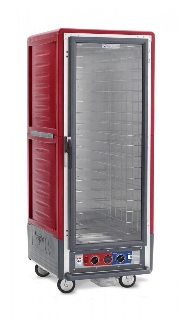 Metro - C5 3 Series Red Low Wattage Heated Holding and Proofing Cabinet with Clear Single Door - C539-CLFC-4