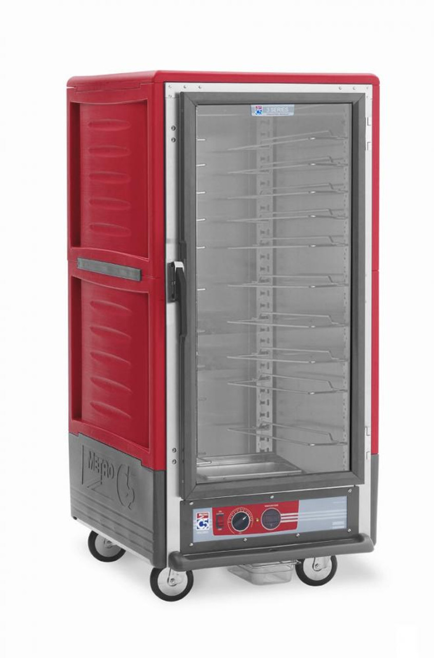 Metro - C5 3 Series Red Heated Holding Cabinet with Clear Door - C537-HFC-U