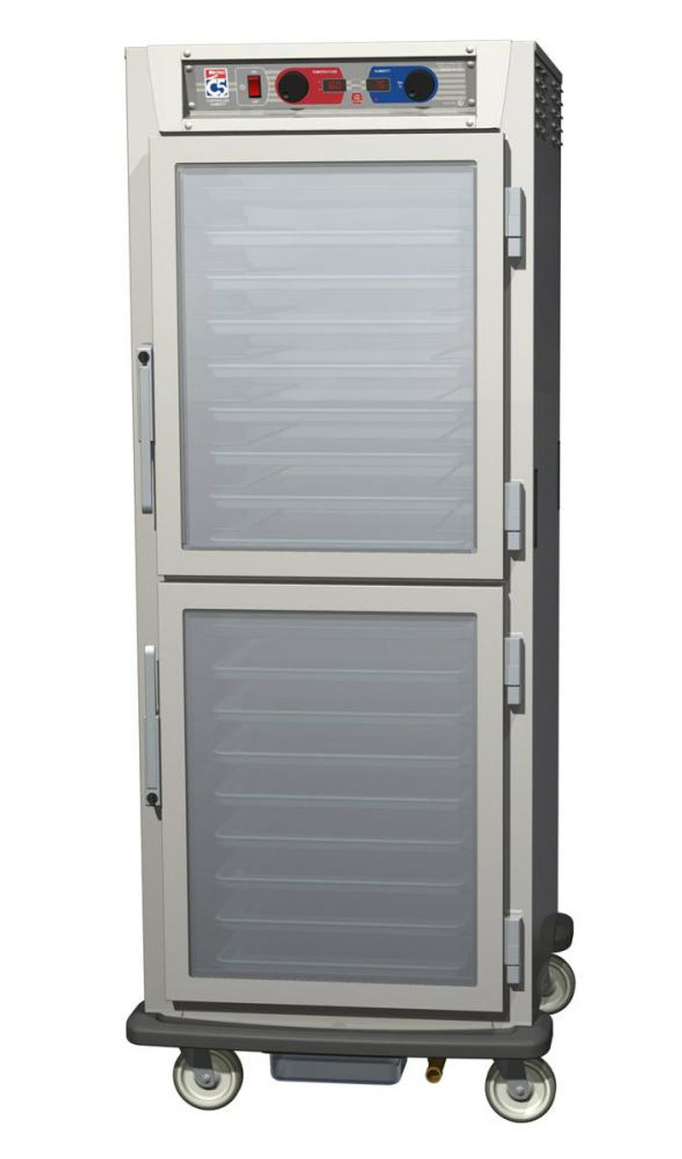Metro - C5 9 Series Full Size Insulated Low Wattage Pass-Through Holding Cabinet with Clear Dutch Doors and Stainless Steel Universal Slides - C599L-SDC-UPDS
