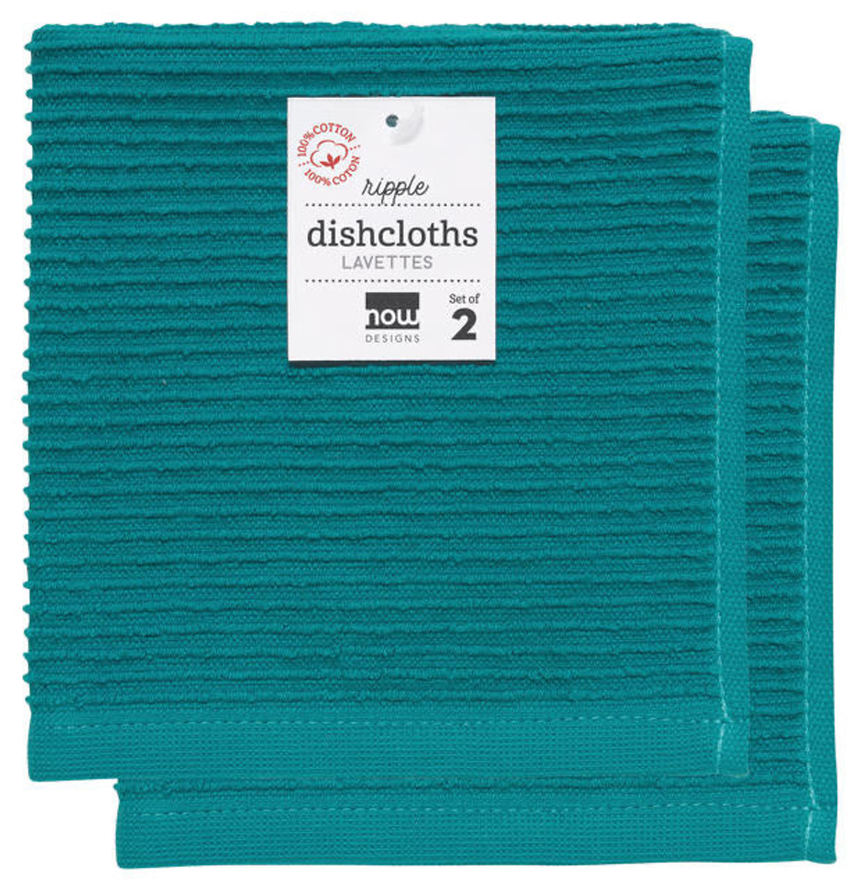 Now Designs - Ripple 13" Peacock Dishcloths Set of 2