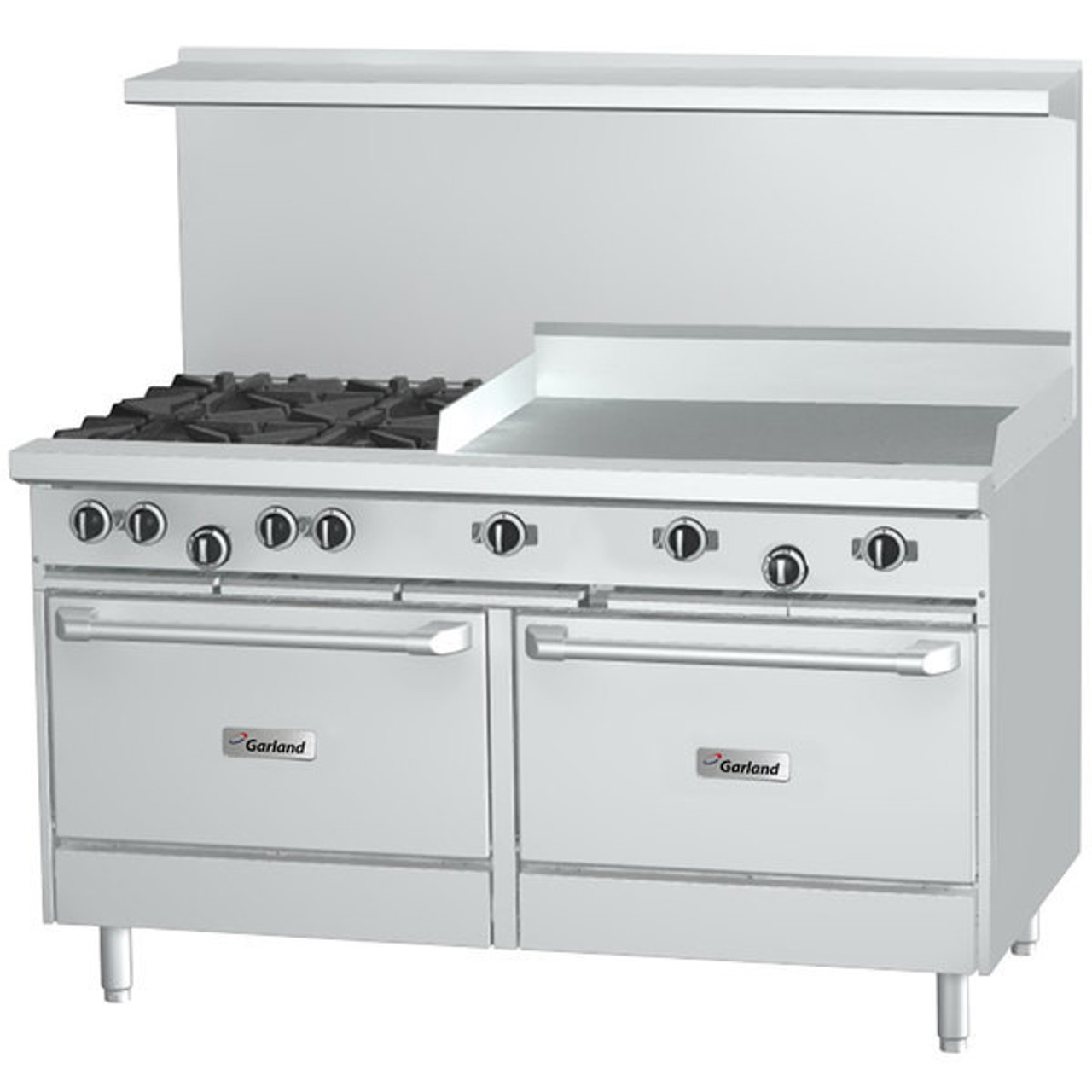 Garland - G-Series 60" Natural Gas Range w/ 2 Storage Bases, 2 Open Burners & 48" Griddle - G60-2G48SS