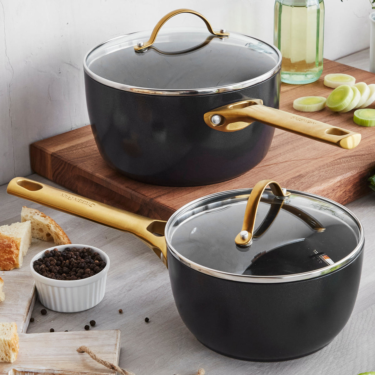 GreenPan - Reserve Black 1.5 & 3Qt Non Stick Saucepan Set